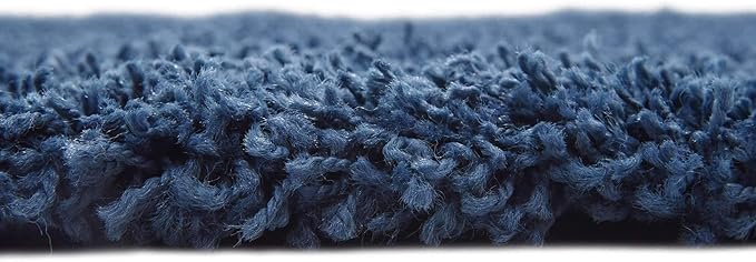 Unique Loom Solid Shag Collection Area Rug (8' 2" Square, Sapphire Blue/ Navy Blue)