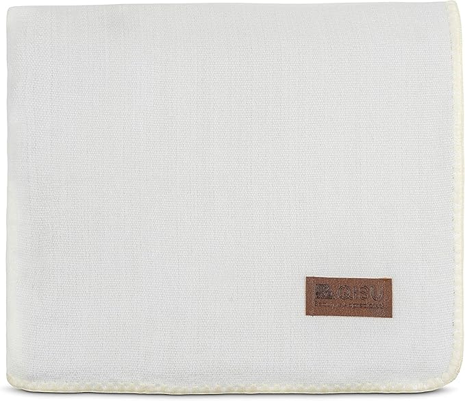 QISU Alpaca Wool Blanket Throw | Large, Beautiful, Warm, Solid | 85 x 65 inches | Ultra-Soft, Hypoallergenic and Breathable | Non-Itchy or Scratchy Fabric (Snow White Solid)