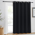 NICETOWN Blackout Curtain Drape 84 inches Length - Light Reducing Thermal Insulated Solid Grommet Blackout Window Treatment for Living Room (1 Piece, W66 x L84, Black)