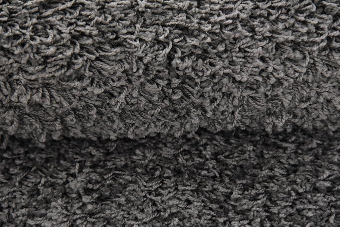 Unique Loom Solid Shag Collection Area Rug (4' 1" x 6' 1" Rectangle, Graphite Gray)