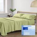 THREAD SPREAD California King Sheet Sets Cotton - 400 Thread Count 100% Cotton Cal King Sheets Set, 4 PC (Sage Green), Luxury Soft, Cooling, Breathable 16" Deep Pocket Sateen Weave Hotel Bedsheets