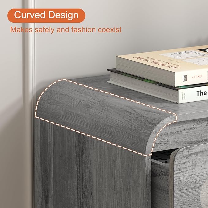 3 Drawer Dressers for Bedroom, 32" Wide Wood Storage Dresser & Chest of Drawers Organizer, Large Modern Dressers with 3 Drawer Storage Organizer for Bedroom Living Room Hallway Closet, Grey