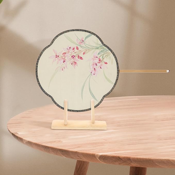 IMIKEYA Wood Folding Fans Stand Japanese Fan Holders Folding Handy Fans Display Holder Decorative Hand Fan Bases for Home Store