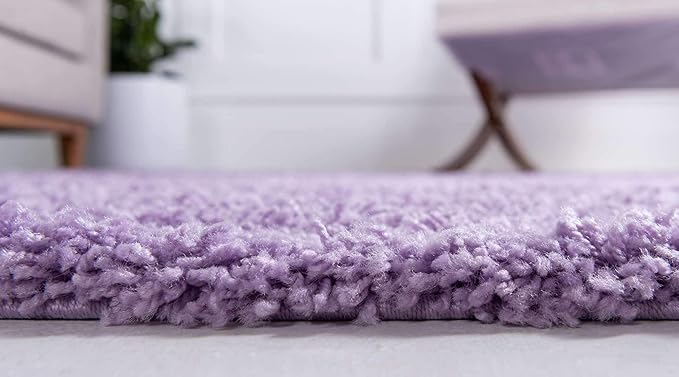 Unique Loom Solid Shag Collection Area Rug (10' x 13' Rectangle, Lilac)