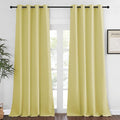 NICETOWN Blackout Curtains 120 inch Length for Sliding Glass Door, Grommet Thermal Insulated Room Darkening Sound Reducing Drapes for Room Divider, 1 Panel, W52 x L120, Paler Yellow