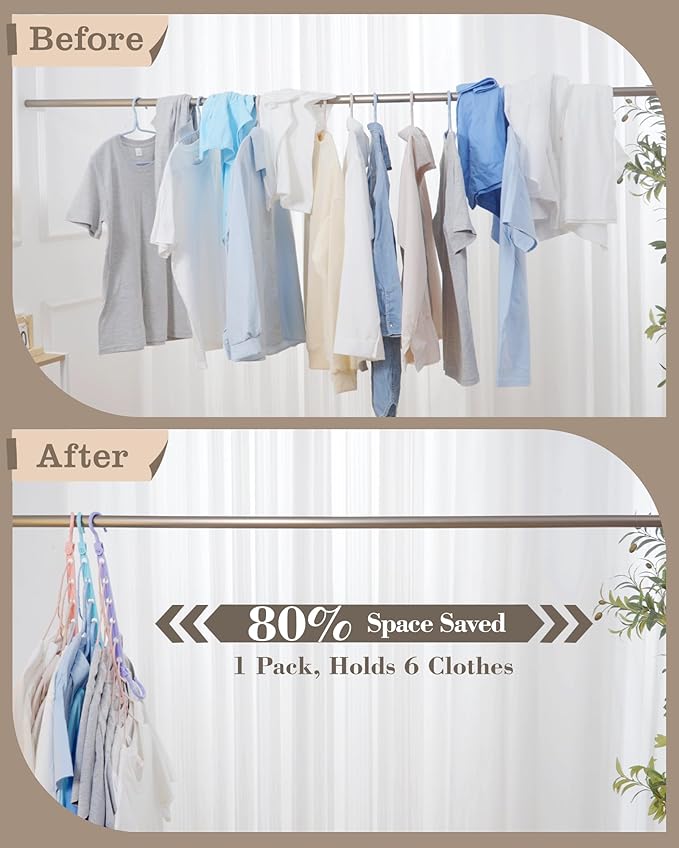 Space Saving Hangers for 144 Clothes, Reinforced Collapsible Hangers with 360° Swivel Hook, Hanger Hooks Space Saver for Closet Organizers and Storage, Dorm Room Essentials, Fully Assembled, Black