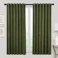 RYB HOME Velvet Curtains 72 inches Length, Back Tab & Rod Pocket Soft Fabric Curtains & Drapes for Home Office Attic Cafe Basement, Olive Green, W 52 x L 72, 2 Panels Set