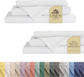 Linen Home 100% Cotton Percale Sheet Set Pack of 2, Queen Size, White, Deep Pocket, 8 Pieces Set - 2 Flat, 2 Deep Pocket Fitted Sheet and 4 Pillowcases, Crisp Cool and Strong Bed Linen