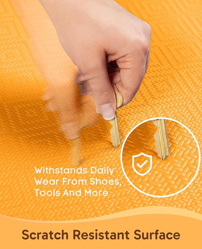 Ophanie Kitchen mats for Floor, 3/4 inch Thick, Kitchen Rugs, 20''x39'' Anti Fatigue Standing Cushioned Mat, Waterproof,Comfort Ergonomic mat for Office, Home, Sink,Orange Non-Slip Bottom