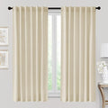 RYB HOME Beige Velvet Curtains 72 inches Length - Thermal Insulated Noise Reducing Panel Soft Vertical Sense Window Decor for Cottage Farmhouse, Width 52 x Length 72 inch, Beige, 2 Panels