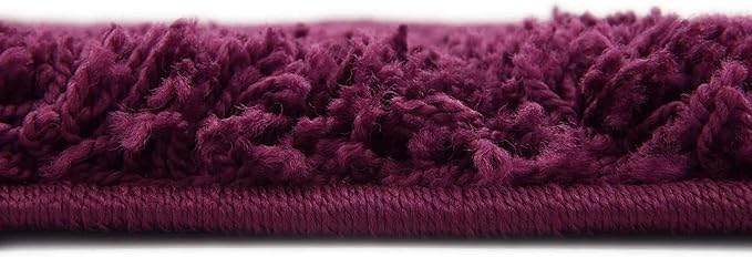 Unique Loom Solid Shag Collection Area Rug (8' Square, Eggplant Purple)