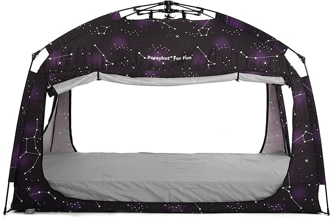 Indoor Instant Privacy Bed Tent for Sleeping,Quick Set-up Bed Canopies,Portable Bed Drapes with Large Space and 3 Doors (Starry, Full)