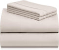 LuxClub 4 PC Sheet Set Bed Sheets Deep Pockets 16" Eco Friendly Wrinkle Free Cooling Machine Washable Hotel Bedding Silky Soft - Linen King