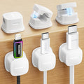 6-Pack Magnetic Cable Clips Cord Organizer-Cables Smooth Adjustable, Rocoren Desk Cable Management Accessories,Cord Holder Clips Wire Holder Keeper for Desktop,Nightstand,Home Office,Workspace,Phone