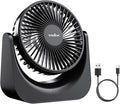 TRILINK Small USB Desk Fan – 5-Speed Mini Table Fan with Adjustable Tilt, Ultra Quiet, USB Powered, Portable Cooling Fan for Home, Desktop, Bedroom, Bed, Office, Travel, and Camping (Black)