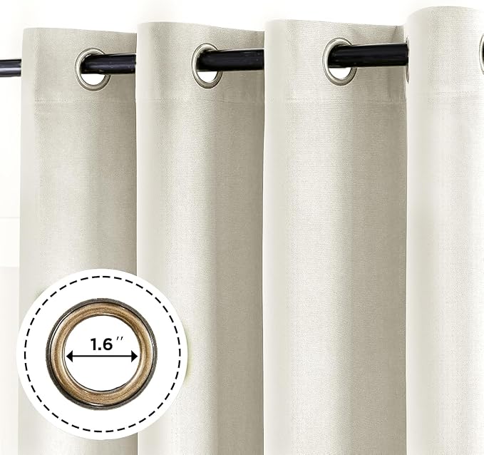 Joydeco Mousse White Blackout Curtains 96 Inch Long, Luxury Thermal White Velvet Curtains for Bedroom & Living Room, Room Darkening Velvet Drapes 2 Panels, Grommet Top (52W x 96L)