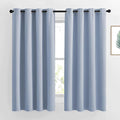 NICETOWN Vintage Blue Blackout Curtains 63 inches Long, Grommet Room Darkening Window Treatment Thermal Insulated Vertical Drapes Sound Reducing for Bedroom, W46 x L63, 2 Panels
