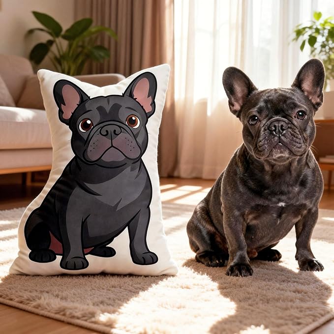 VEELU Custom Face Pillow Personalized Photo Body Pillows 3D Printing Head Body Shaped Pets Plush Stuffed for Home Sofa Decor Funny Valentine's Day Gag Gifts for Couples/Him/Her (Cartoon pet Pillow)