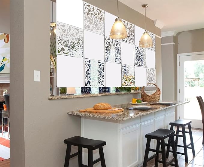 12+4PCS KEIBIKEIDI Hanging Room Divider Screens Made of Environmentally PVC, Simple and Modern Mixed White Hanging Panel Screen for Decoration Livingroom,Bedroom, Kitchen, Dining Room,Hotel and Bar