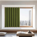 NICETOWN Blackout Curtains 72 inches Long, Grommet Privacy Window Treatment Thermal Insulated Room Darkening Sliding Glass Door Drape for Bedroom Living Room, 1 Panel, W100 x L72, Olive Green