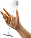 Modern LED Color-Changing Cordless Table lamp, 7 Colors, metal Shade, Touch control with sleep mode for Restaurant, Bedroom, Outdoor Camping, Coffee Shop, Night Light, Rechargeable (White 1PACK)