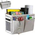 Someteth Bedside Caddy, Bedside Hanging Storage Organizer for College Dorm Bed, Bunk and Hospital Beds, Can be Placed Books, Phones,Keys, Glasses，Magazine Holder (Grey, 1)