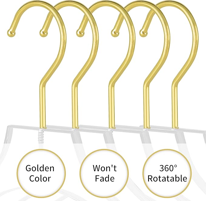 Acrylic Hangers Clear and Gold Premium Quality Clothes Hangers Standard Clothing