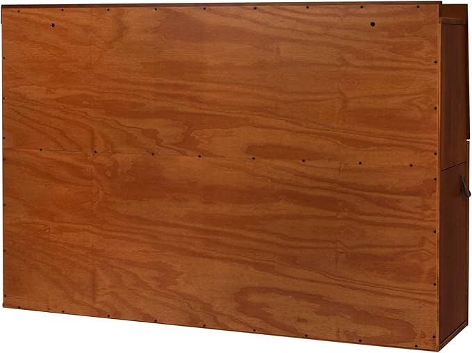memomad Bali Set: Storage Platform Bed with Drawers + Bookcase Headboard (Queen Size, Caramel Brown Wood)