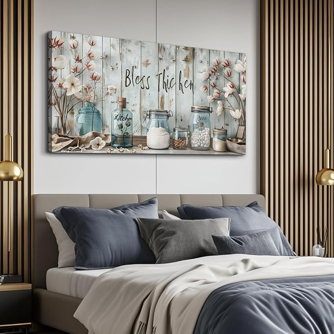 ERQINHUA Large Wall Decor Canvas Painting Wall Art For Living Room Dining Room Decoration Kitchen And Dining Room Painting Artwork Print Picture For Office Bedroom Modern Home Decor 24x48 Inches