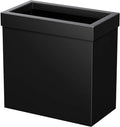 Gatco Modern Rectangle Wastebasket, Matte Black - Stainless Steel Trash Can with Removable Lid, Leakproof, 3 Gallon Capacity for Bathroom, Bedroom, Kitchen, or Office