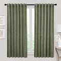 RYB HOME Heavy Duty Velvet Curtains & Drapes, Room Darkening Noise Reducing Window Treatment for Living Room Bedroom Privacy Draft Block Shades for Stuido, Sage Green, W52 x L72 inch, 2 Panels
