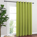 NICETOWN Blackout Sliding Door Curtains 84 Inch Length, Extra Wide Room Divider Grommet Energy Saving Thermal Insulated Curtain for Patio Door Window(W80 x L84, 1 Panel, Fresh Green)