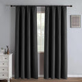 Blackout Curtains 84 Inch Length 2 Panels Set, Black Out Curtains for Bedroom 84 Inch Long, Rod Pocket Energy Saving Room Darkening Drapes for Living Room Window Dark Grey(W52 x L84)