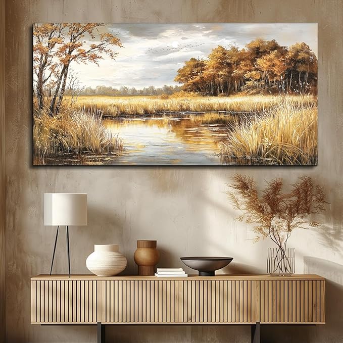ERQINHUA Large Wall Decor Canvas Painting Wall Art For Bedroom Living Room Decor Lake Surface Landscape Painting Artwork Print For Home Decor Room For office Farmhouse Room Wall Decoration 30x60 In