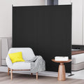 C-Hopetree 1 Panel Room Divider, 6 Ft Tall Indoor Folding Privacy Screen, Portable Partition Separator, Freestanding Separation Temporary Wall for Office, Bedroom, 71" W X 71" H, Black