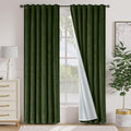Lazzzy Green Velvet Curtains 84 Inch Long Blackout Thermal Insulated Room Darkening Lined Curtain Drapes Luxury Back Tab Window Treatments for Bedroom Living Room 2 Panels, 52 x 84 Inch, Moss Green