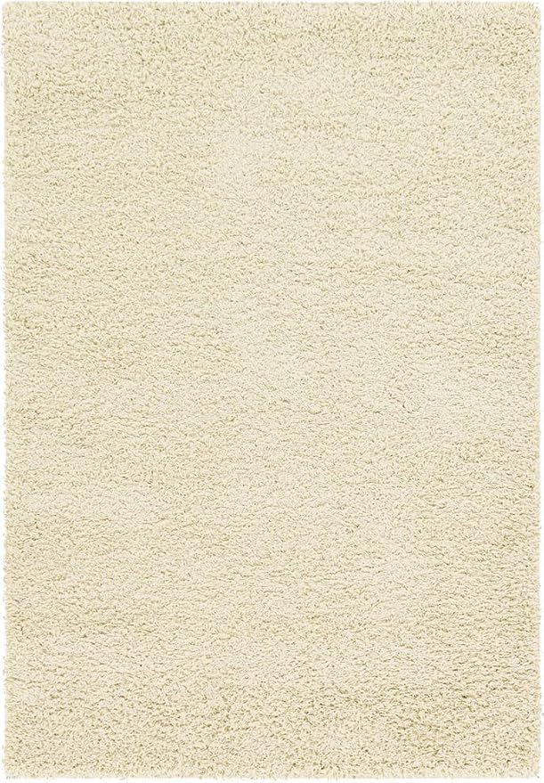 Unique Loom Solid Shag Collection Area Rug (4' 1" x 6' 1" Rectangle, Pure Ivory)