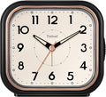 4.5" Vintage Retro Analog Alarm Clock, Super Silent Non Ticking Clock with Manual Light, Snooze, Battery Operated, Simply Design, for Living Room, Bedroom, Bedside, Desk(Black)
