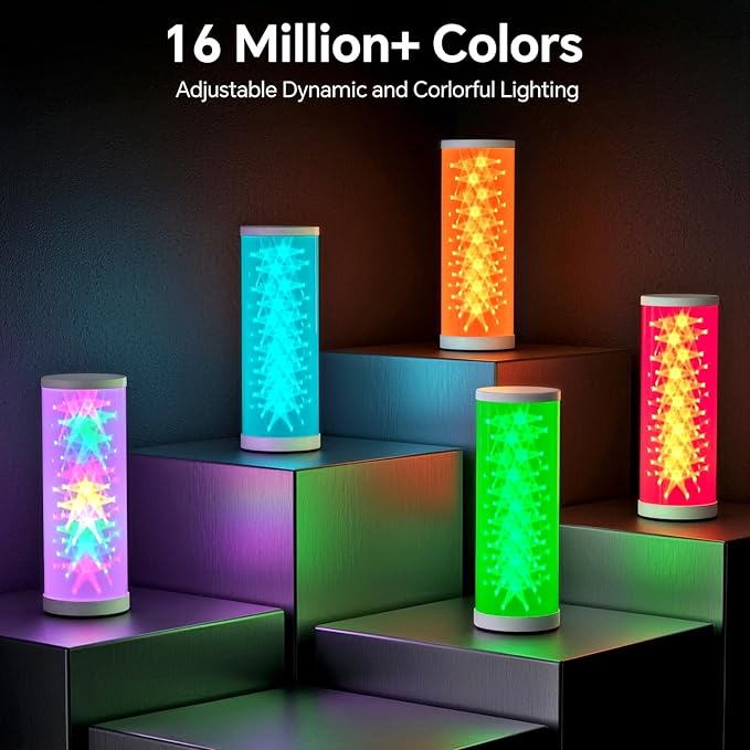 WORLD WIN Prism Glow RGB Table Lamp - Smart Color Changing Night Light for Bedroom, Living Room & Gaming Setup, 16 Million DIY Colors, App Control Lamp for Home Desk Decor (Christmas Tree, White)