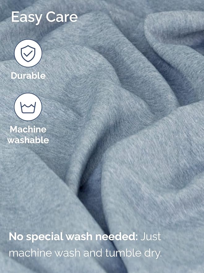 Extra Deep Cal King Sheet Set - 6 Piece Breathable & Cooling Sheets - Hotel Luxury Bed Sheets Set - Easy Fit - Soft, Wrinkle Free & Comfy Sheets Set - Heathered Blue Sheet Set w/Extra Deep Pockets