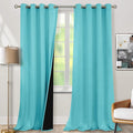 BGment 100% Blackout Curtains 108 Inch Long 2 Panles Set, Thermal Insulated Total Light Locking Soundproof Grommet Curtains & Drapes for Living Room with Black Liner, 52 Inch Wide Each, Aqua
