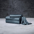LUXOME Luxury Sheet Set | 100% Rayon (Viscose) from Bamboo | Twin Size - Ocean | Deep Pockets | 3-Piece Set (Fitted, Flat, Pillowcase)