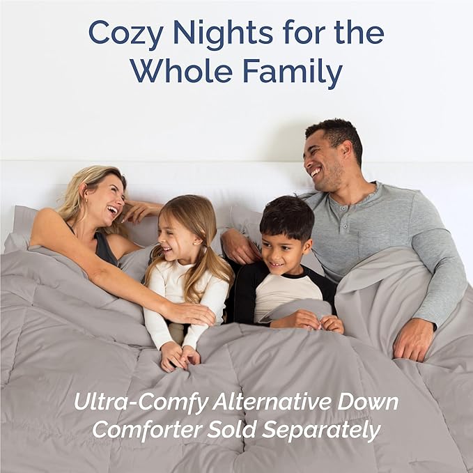 Twin XL 4 Piece Sheet Set - Cooling, Comfy & Breathable - Hotel Luxury Bedding, Includes Fitted Sheet for Women, Men, Kids & Teens - 1 Flat, 1 Fitted Sheet, 2 Pillowcases w/Deep Pockets - Light Grey
