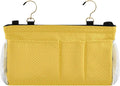 Bedside Caddy Hanging Bunk Bed Caddy Bed Organizer Hanging Pocket with 2 Hooks Bedside Storage Organizer Pocket Bag Holder Yellow