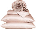 URBANHUT 800 Thread Count 100% Cotton Queen Size Sheets, Luxury 4 Piece Queen Bedsheets, Hotel Sheets Sateen Finish - Better Than Egyptian, 16" Elasticized Deep Pocket - Blush Pink