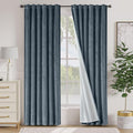 Lazzzy Velvet Blue Curtains 90 Inches Long Blackout Thermal Insulated Room Darkening Lined Curtain Drapes Luxury Back Tab Window Treatments for Bedroom Living Room 2 Panels, 52 x 90 Inch, Aegean Blue