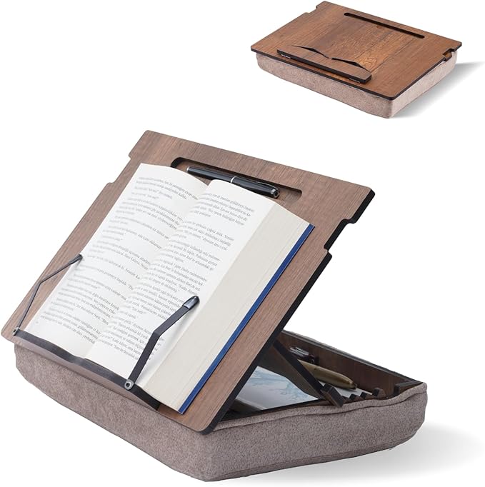 Book Stand for Reading in Bed with Storage – Book Holders for Reading Hands Free, Bed Book Holder and Book Display Stand, Perfect Book Stands for Reading, Study, Bed or Desk Use
