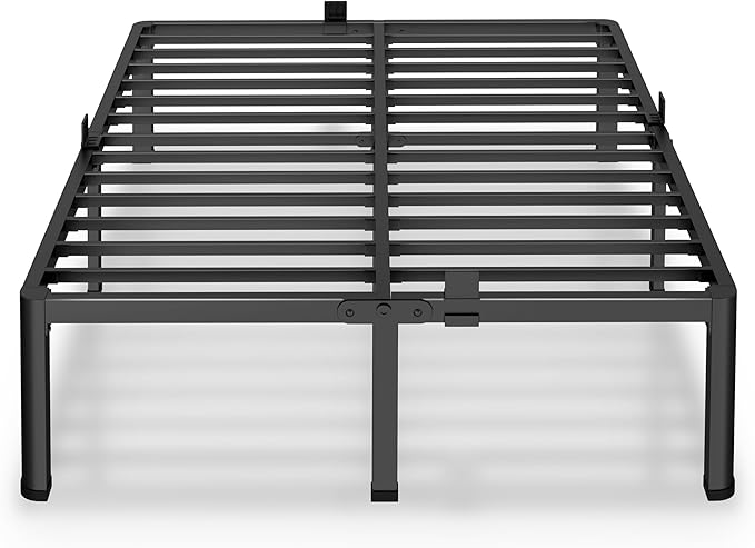 MAF 12 Inch California King Metal Platform Bed Frame with Round Corner Legs, Mattress Slide Stopper, 3000 LBS Heavy Duty Steel Slats Support, No Box Spring Needed, Noise Free