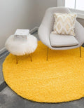 Unique Loom Solid Shag Collection Area Rug (8' Round, Tuscan Sun Yellow)
