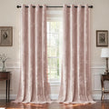SMILETIME Pink Crushed Velvet Curtains 52x96 inch Luxurious Thermal Insulated Soundproof Drapes for Living Room Bedroom Office Soft and Durable Light-Filtering Window Treatments, 2 Panels